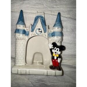 Disney Japan ceramic Mickey mouse Cinderella castle picture frame white blue